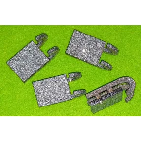Ezüst  csillámos Szánkó 3d   4db/csomag	2,6x3,5cm