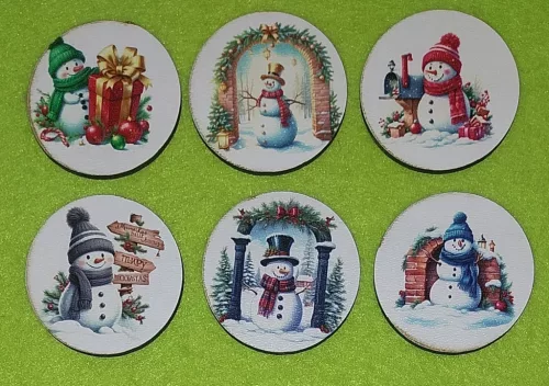  Nyomtatott fa alapú HDF(nem tömörfa) Hóember szett	6db	4,5cm va