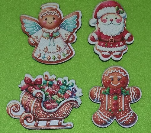 Nyomtatott fa 1 Mézeskalács   szett	4db	