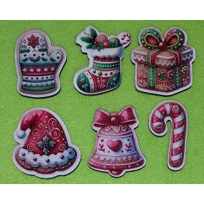    Nyomtatott fa  2 Mézeskalács   szett	1szett	magasság 4,5cm vastagság 3mm	