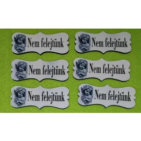    Nyomtatott  Angyalkás   fa biléta Nem felejtünk  felirattal	6db/csomag	7x3cm vastagság 2,5mm	