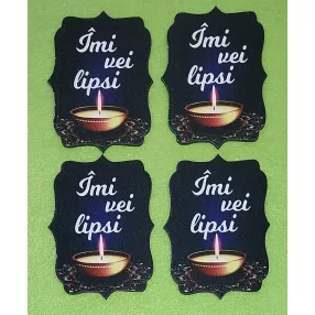    Nyomtatott fa  Îmi vei lipsi 	4db/csomag	8x4cm vastagság 3mm	