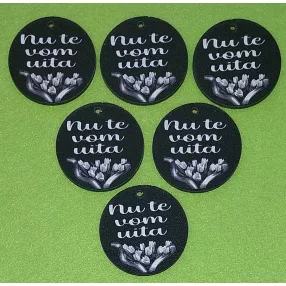   Nyomtatott fa kör lap  Nu te vom uita	6db/csomag	5cm vastagság 3mm	