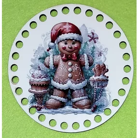   12cm kör Horgolható nyomtatott fa alap 7mm lyukkal   Mézi fiú 	1db	12cm vastagság 2,5mm	