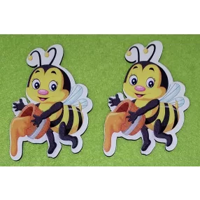   Nyomtatott fa  közepes  méhecske	2db/csomag	7,5x9,5cm vastagság 3mm	
