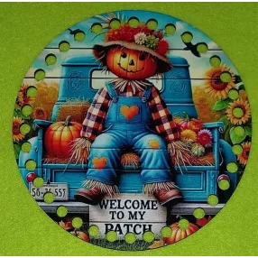   15cm kör Horgolható nyomtatott fa alap  Madárijesztő platón ülve  7mm lyukkal 	1db	15cm cm vastagság 2,5mm	