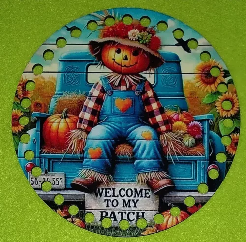 15cm kör Horgolható nyomtatott fa alap  Madárijesztő platón ülve  7mm lyukkal 	1db	15cm cm vastagság 2,5mm	