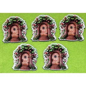   Nyomtatott fa Lapu leveles manó ajtó	5db/csomag	5,5x5,5 cm vastagság 2,5mm	