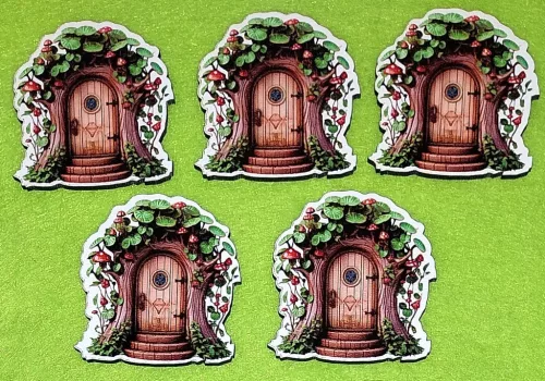 Nyomtatott fa Lapu leveles manó ajtó	5db/csomag	5,5x5,5 cm vastagság 2,5mm	