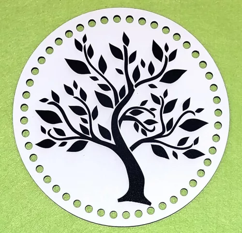 20cm Horgolható nyomtatott fa alap 7 mm lyukkal   Életfa	1db/csomag	20cm vastagság 2,5mm	