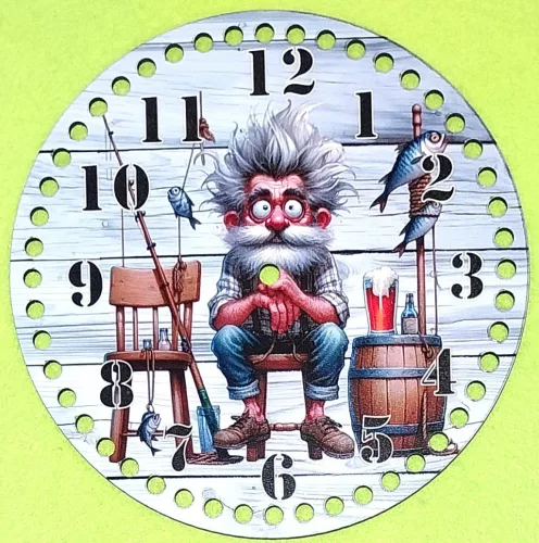 20 cm Horgolható óralap vicces horgász   7mm lyukkal 	1db vastagság 2,5mm	