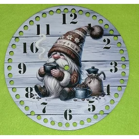   20 cm Horgolható óralap Kávézó manó    7mm lyukkal 	1db vastagság 2,5mm	