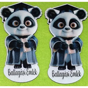   Nyomtatott fa Kölyök panda Ballagási emlék felirattal	2db/csomag	7,5x13,5cm vastagság 2,5mm	