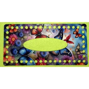   21x10cm Nyomtatott fa  fa Pillangós Horgolható Zsebkendőtartó doboz 7mm lyukkal	1db	 vastagság 2,5mm	