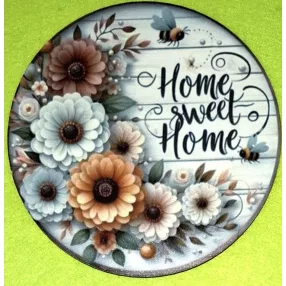   Nyomtatott Fa kerek kopogtató közép Gerberás 	1db/csomag	15 cm vastagság 3mm	