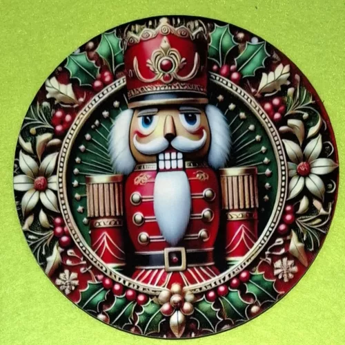 Nyomtatott kerek kopogtató közép Diótörő piros 	1db	15cm vastagság 2,5mm	