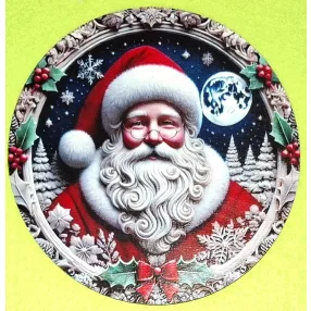   Nyomtatott kerek kopogtató közép Télapó	1db	15cm vastagság 2,5mm	