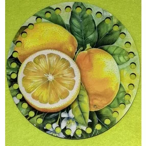   	15cm Horgolható nyomtatott fa alap   Citrom szett 7mm lyukkal	1db	15cm vastagság 2,5mm	