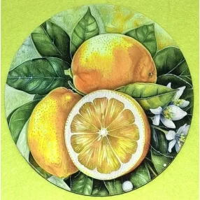   Nyomtatott kerek kopogtató közép Citrom szett	1db	15cm vastagság 2,5mm	