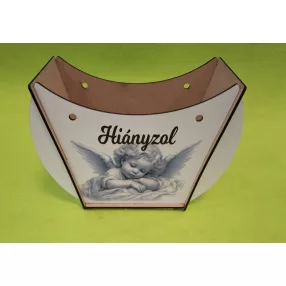   Lapraszerelt ridikül, Fehér  alap Hiányzol felirattal	1szett	széleség 19 cm  magasság 14cm mélység 7,5cm anyag  vastagság 2,5mm			