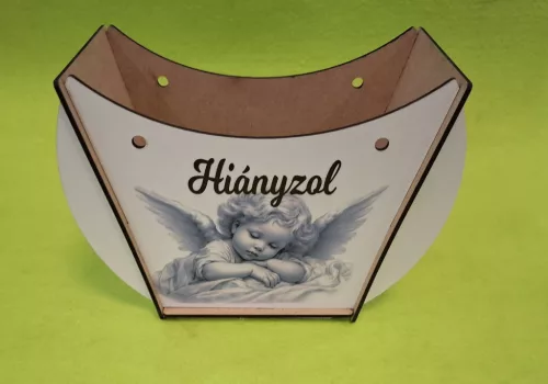 Lapraszerelt ridikül, Fehér  alap Hiányzol felirattal	1szett	széleség 19 cm  magasság 14cm mélység 7,5cm anyag  vastagság 2,5mm			