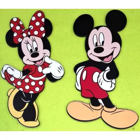   Nyomtatott fa alapú HDF(nem tömörfa) alapú HDF lemez (nem tömör fa)  nagy  Mickey és Minnie piros	1szett	18cm magas vastagság 2,5mm	