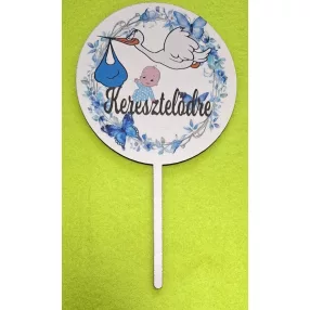    Nyomtatott fa Nyomtatott fa Fiús keresztelődre felirattal	1db	10x18cm  vastagság 3mm	