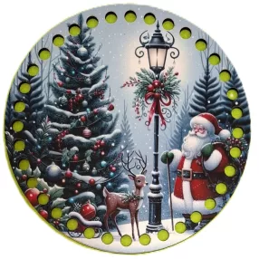   15cm Horgolható nyomtatott fa alap Télapó kandeláber alatt 7mm lyukkal	1db	15cm vastagság 2,5mm	