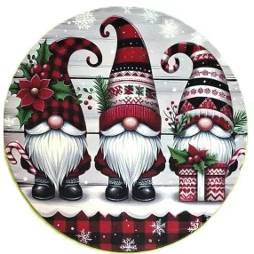   Nyomtatott kerek kopogtató közép Karácsonyi manók	1db	15cm vastagság 2,5mm	