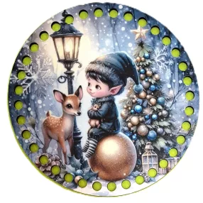   15cm Horgolható nyomtatott fa alap Manó őzikével 7mm lyukkal	1db	15cm vastagság 2,5mm	