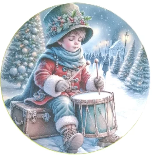 Nyomtatott kerek kopogtató közép Kisdobos 	1db	15cm vastagság 2,5mm	