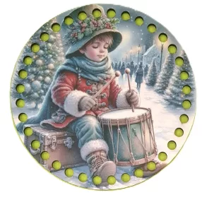   15cm Horgolható nyomtatott fa alap Kisdobos 	7mm lyukkal 1db	15cm vastagság 2,5mm	