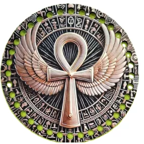   15cm Horgolható nyomtatott fa alap Egyiptomi ankh kereszt	7mm lyukkal 1db	15cm vastagság 2,5mm	