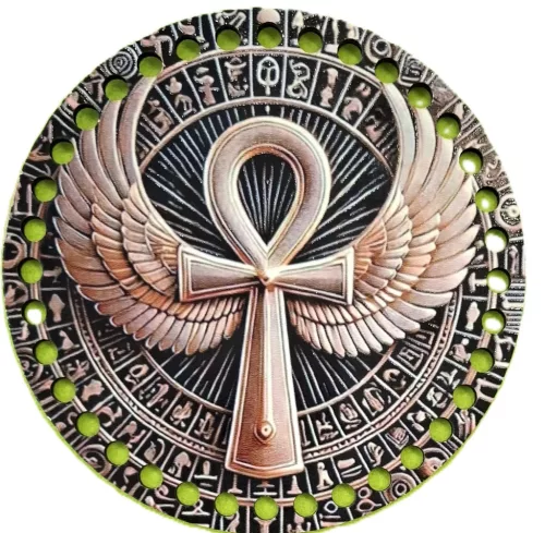15cm Horgolható nyomtatott fa alap Egyiptomi ankh kereszt	7mm lyukkal 1db	15cm vastagság 2,5mm	