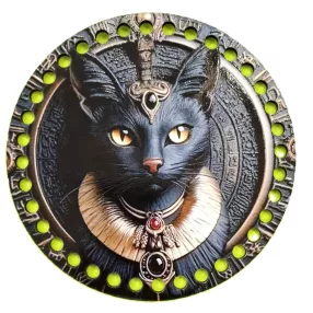   15cm Horgolható nyomtatott fa alap Egyiptomi Fáraó macska	7mm lyukkal 1db	15cm vastagság 2,5mm	