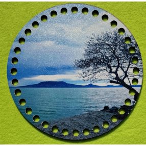   15cm Horgolható nyomtatott fa alap 7 mm lyukkal   Balaton Fonyód 2	1db/csomag	15cm vastagság 2,5mm	