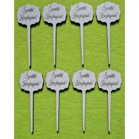   Nyomtatott Fa Kicsi beszúrós tábla Szeretettel Keresztanyámnak!	8db/cs	9x3,5cm  vastagság 2,5mm	