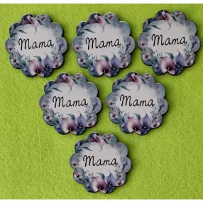   	Nyomtatott fa tábla Kála mama felirattal 	6db/csomag	5,4cm vastagság 2,5mm	