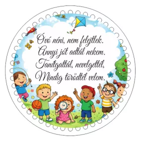   19,5cm Horgolható nyomtatott fa alap Óvó néni nem felejtek…	1db	19,5cm vastagság 2,5mm	