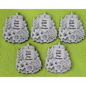   Nyomtatott ,fa alapú HDF(nem tömörfa) Kegyeleti gyertya Sosem feledlek Drága Édesanyám	5db/csomag	5,8x6,7cm vastagság 2,5mm	