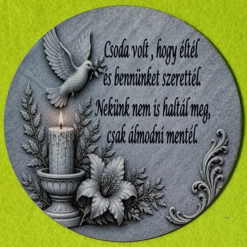Kőmintás  Kerek kopogtató közép    Csoda volt ,hogy éltél ..........	1db/csomag	15cm vastagság 3mm	