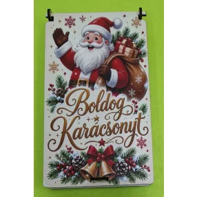    Nyomtatott ,lapraszerelt  pénzátadó doboz,  Télapós  ,Boldog Karácsonyt   felirattal	1szett	10x18cm magasság 1,5cm  vastagság 3mm	