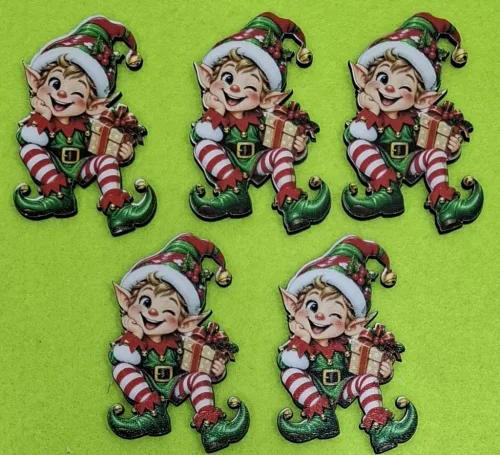 Nyomtatott ,Vidám manó	5db/csomag	4,3x6,7cm magasság   vastagság 3mm	