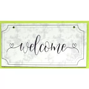   Nyomtatott Fa Szürke tábla Welcome felirattal	1db/csomag	20x10cm vastagság 3mm	