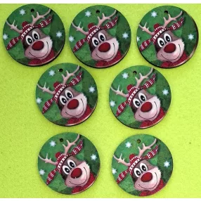 5cm kör  Nyomtatott Rudolf zöld háttérel	7db/csomag	 