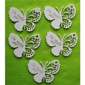  Fehér  fa La mulţi ani pillangó 	5x7cm 5db/csomag	