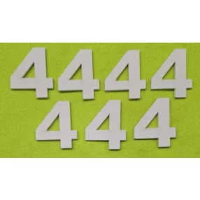 Fehér fa számok 4-es	7 db/csomag	5cm vastagság 3mm