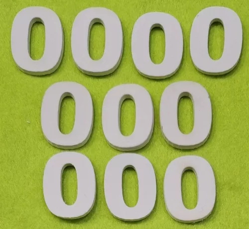 Fehér fa számok 0-ás	10 db/csomag	3cm vastagság 3mm
