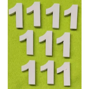 Fehér  fa számok 1-es	10 db/csomag	3cm vastagság 3mm