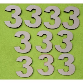 Natúr fa számok 3-as	10 db/csomag	3cm vastagság 3mm